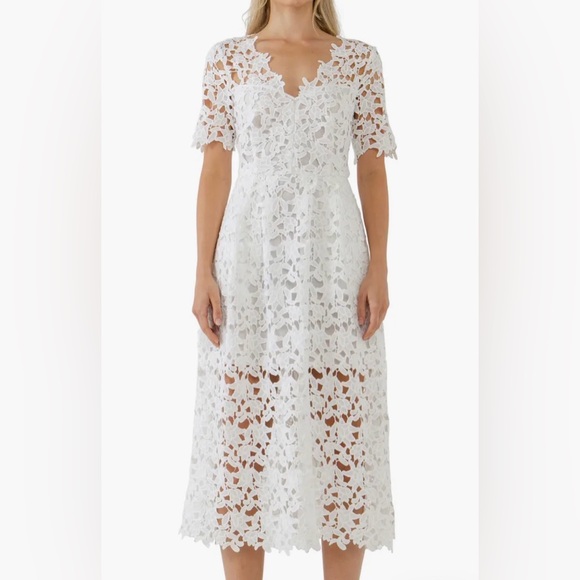 Endless Rose White Lace Midi Dress - Picture 4 of 6